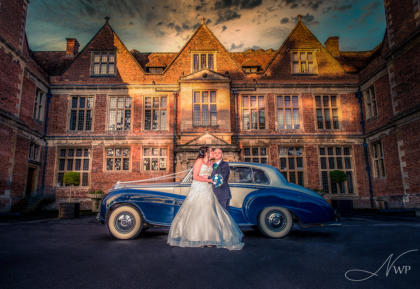 Fine art wedding photography at Shaw House by Newbury Wedding Photographer with vintage Bentley