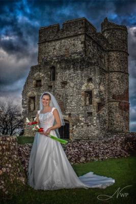 Bride by Donnington Castle in Newbury